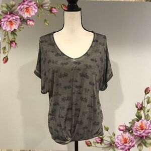 Cute short sleeve bicycle print top